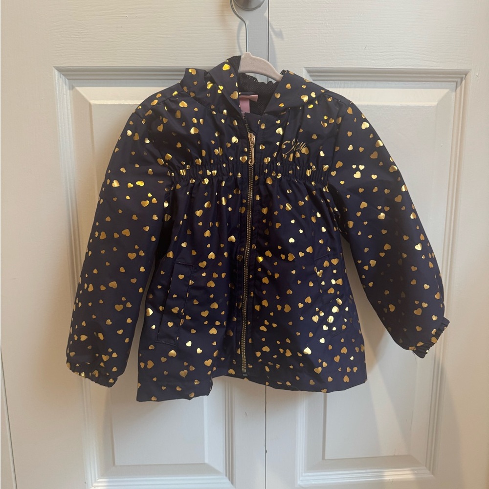 Juicy Couture Navy and Gold Heart Toddler Rain Jacket
